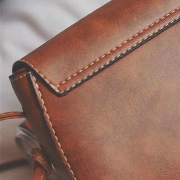 Bags Brown Vegan Leather Crossbody Saddle Bag Poshmark